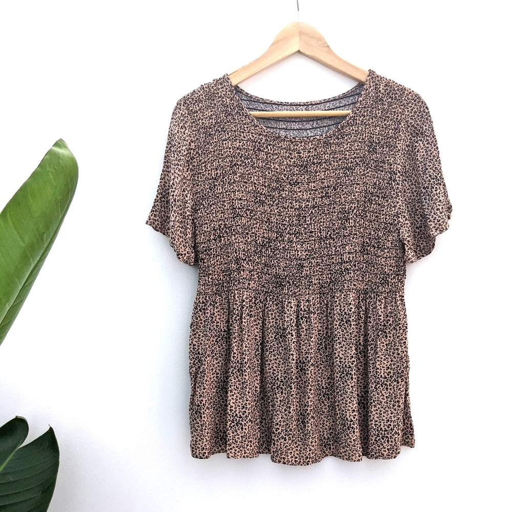 🖤 Animal Print Peplum Blouse